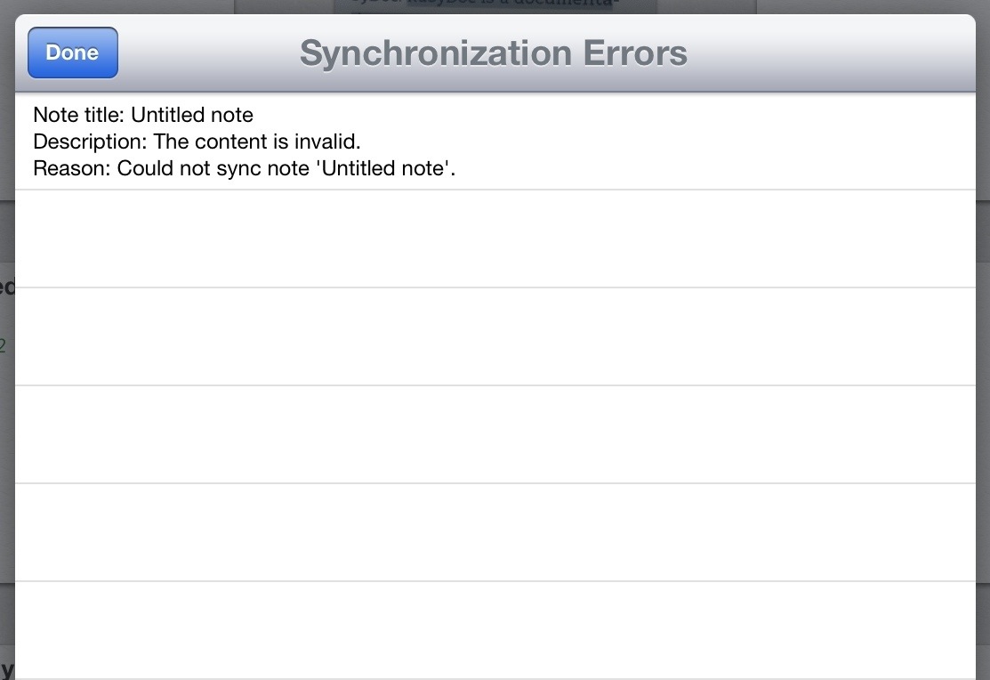 Solved Evernote For Ipad “could Not Sync Note” Synchronization Error 2105