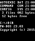 PW-DOS Command Line Watchface Version 1.2