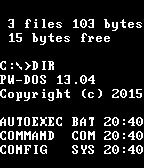 PW-DOS Command Line Watchface Version 1.4
